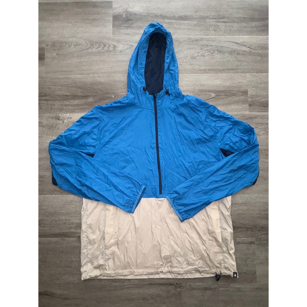 SmartWool Men's Lightweight Half Zip Beige Blue Jacket, XXL